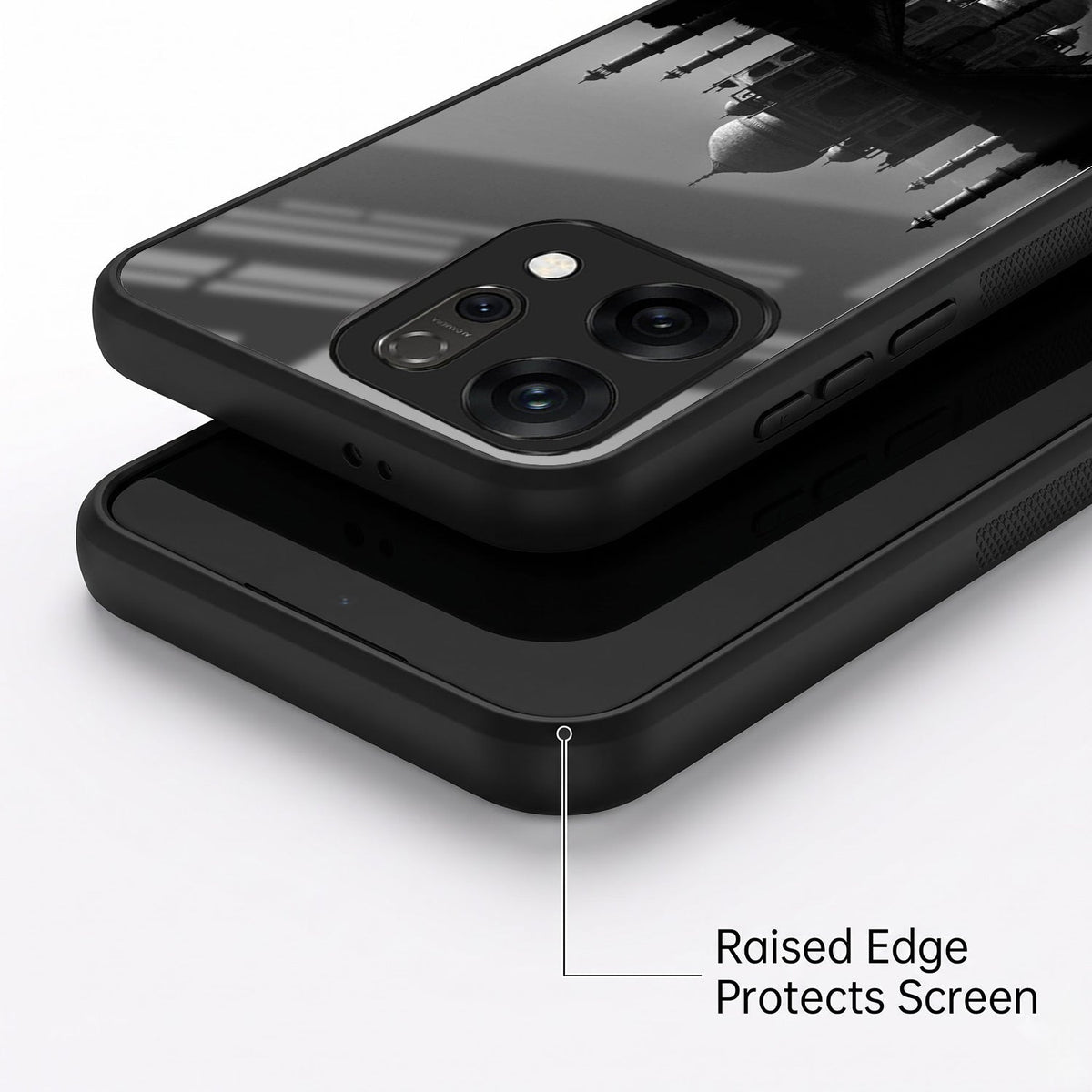 Oppo Reno 14 5G Premium Acrylic Shockproof Glass Back Case (Taj Mahal)