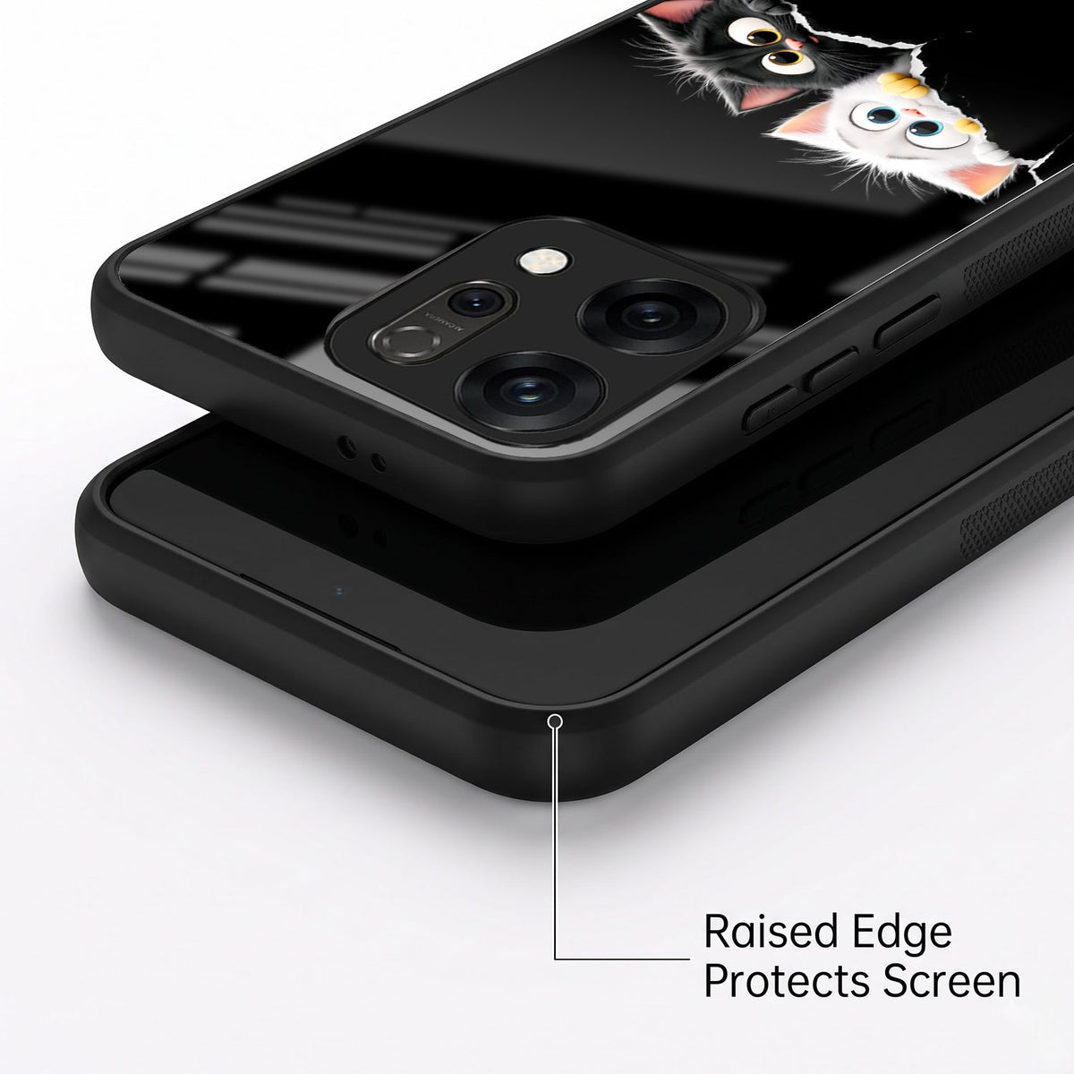Oppo Reno 14 5G Premium Acrylic Shockproof Glass Back Case (Cute Paws)
