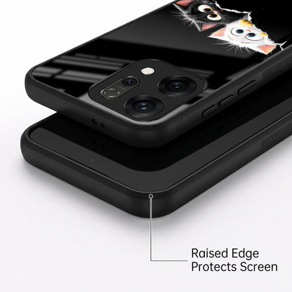 Oppo Reno 14 5G Premium Acrylic Shockproof Glass Back Case (Cute Paws)