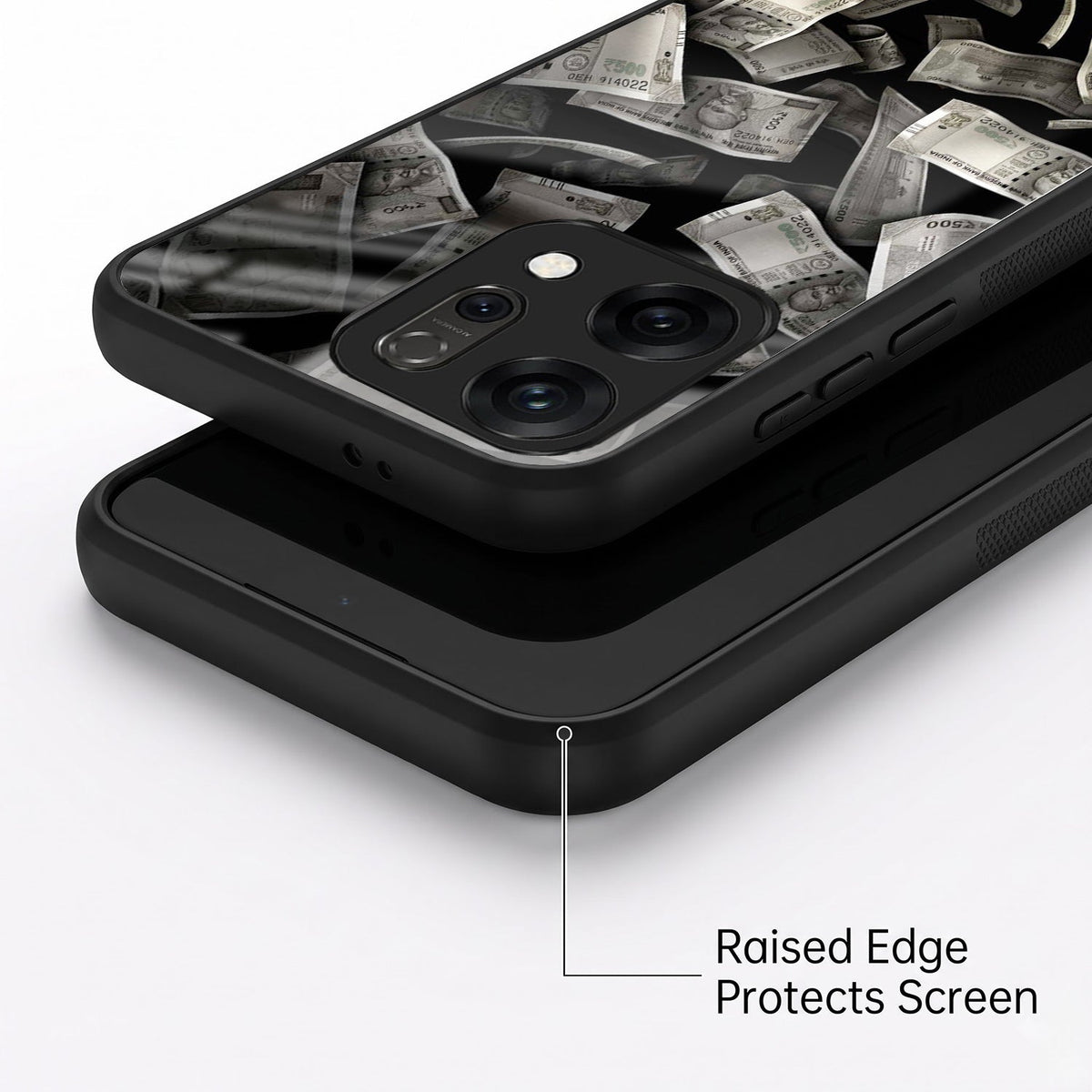 Oppo Reno 14 5G Premium Acrylic Shockproof Glass Back Case (Money Magnet)
