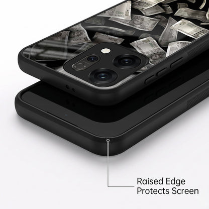 Oppo Reno 14 5G Premium Acrylic Shockproof Glass Back Case (Money Magnet)