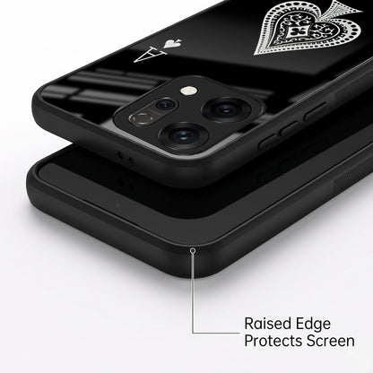 Oppo Reno 14 5G Premium Acrylic Shockproof Glass Back Case (Black Ace)