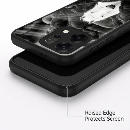 Oppo Reno 14 5G Premium Acrylic Shockproof Glass Back Case (Mystic Stallion)
