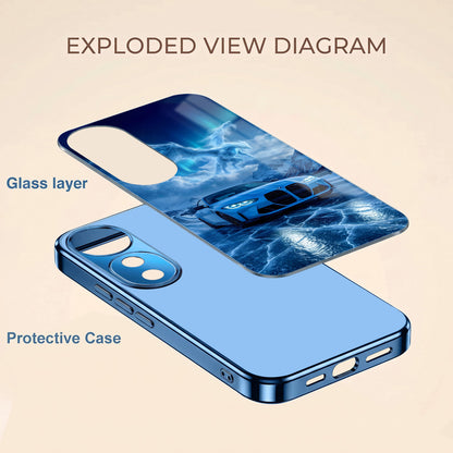 Vivo V40 Pro 5G Ice Dragon GT Blue Electroplated Glass Phone Back Case