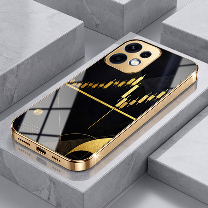 Oppo Reno 16 5G Trading Candles Gold Electroplated Glass Phone Back Case