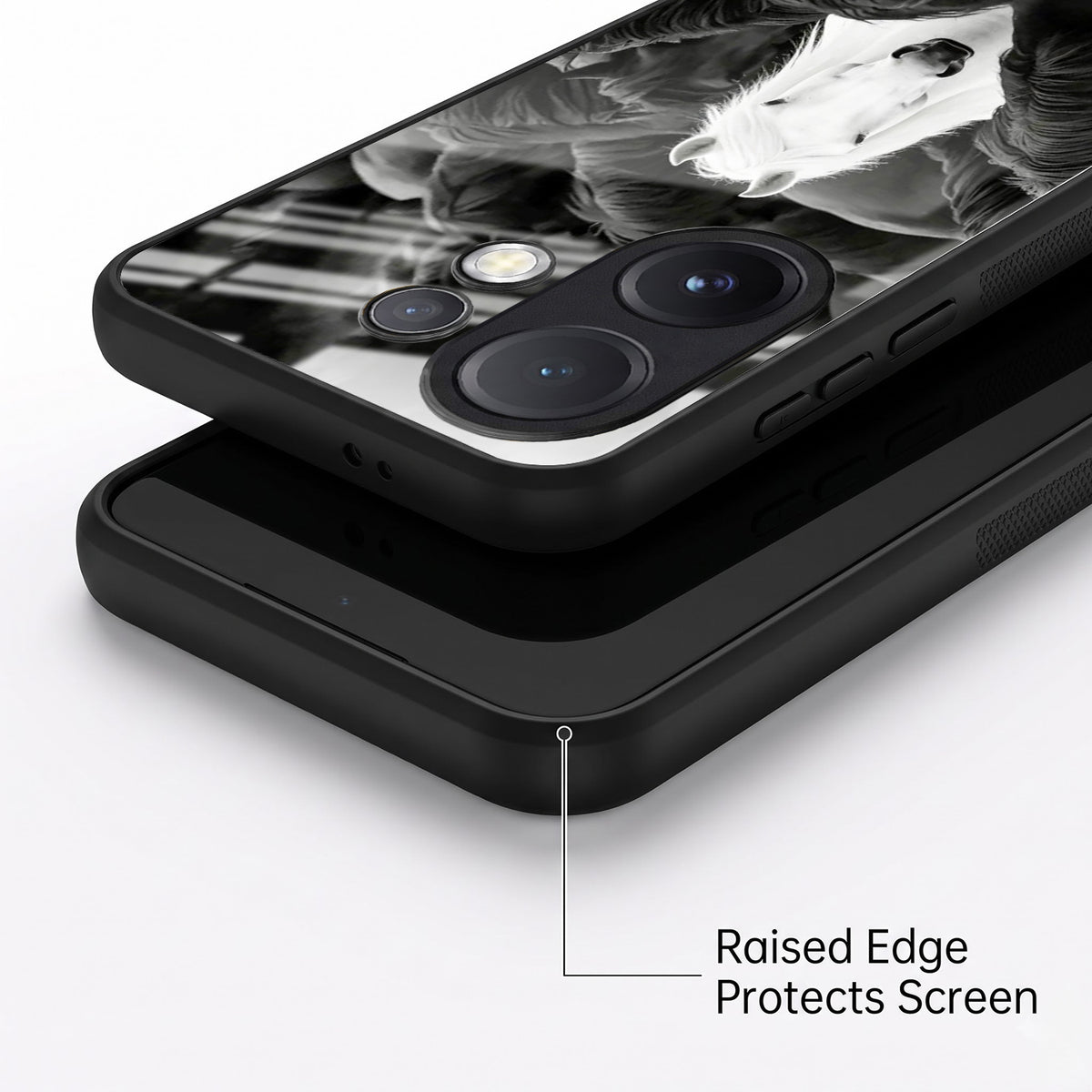 Vivo V60 5G Premium Acrylic Shockproof Glass Back Case (Mystic Stallion)