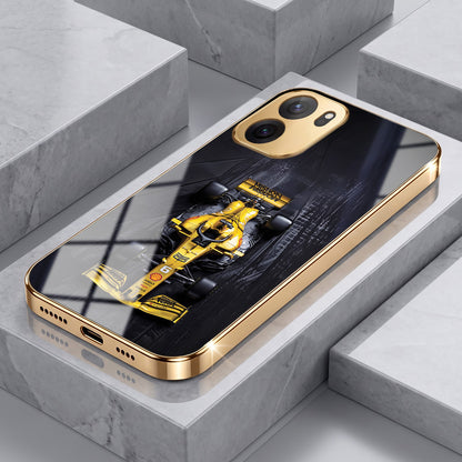 OnePlus Nord CE6 5G F1 Racing Car Gold Electroplated Glass Phone Back Case