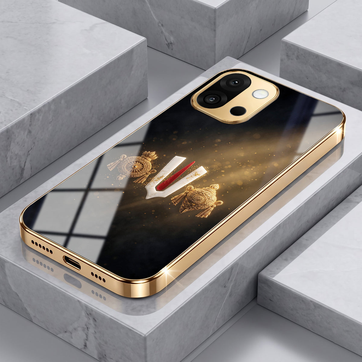 OnePlus 13s 5G Royal Heritage Edition Gold Electroplated Glass Phone Back Case