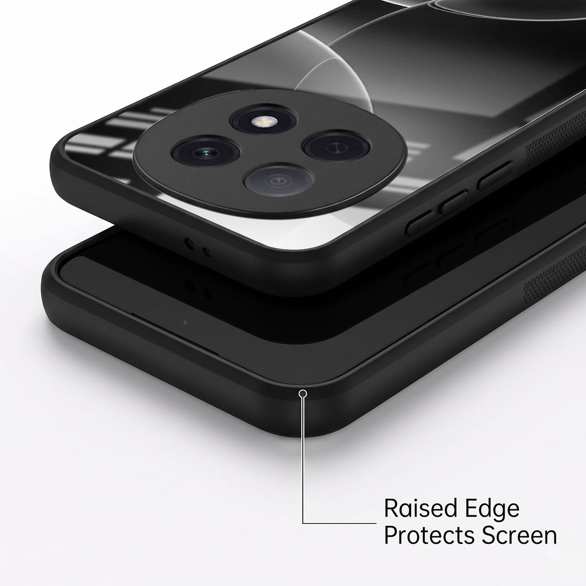 Oppo F29 Pro 5G Premium Acrylic Shockproof Glass Back Case (Black Wave)