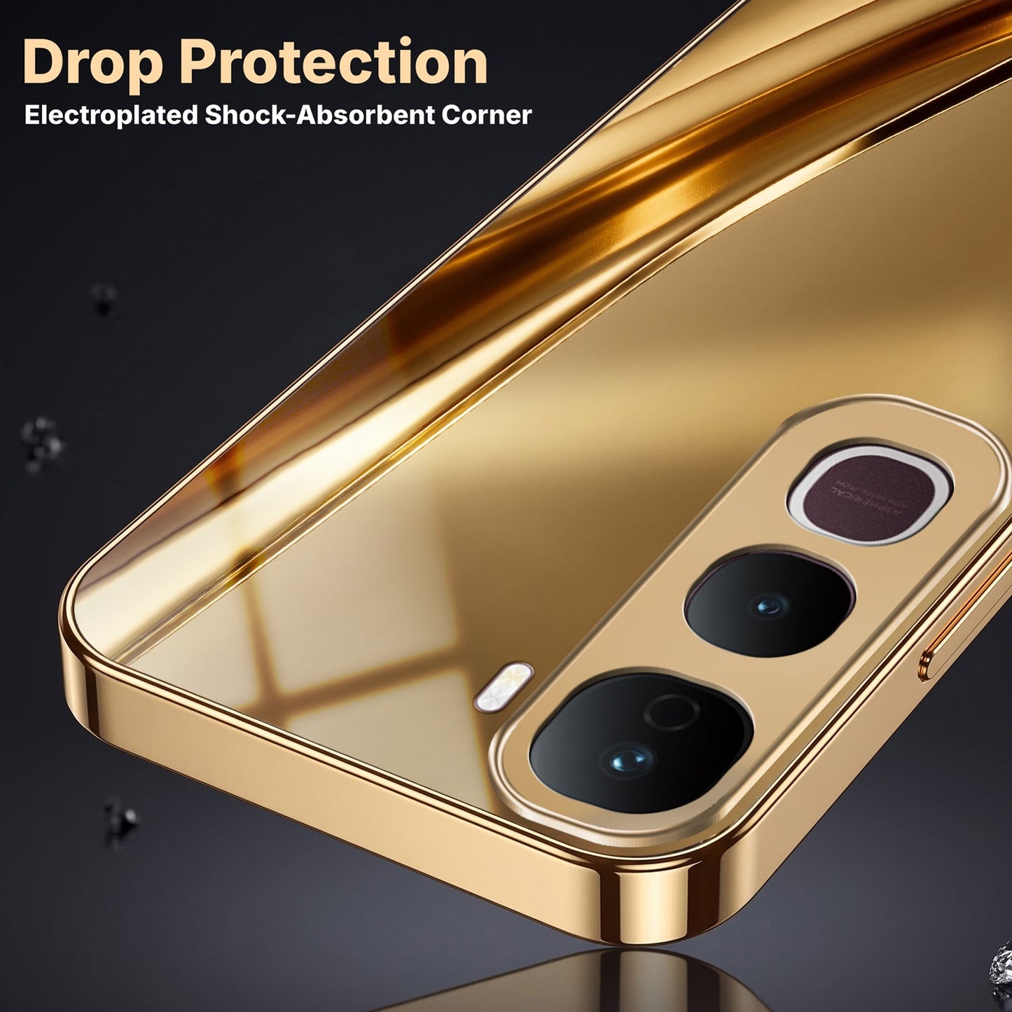 Vivo Y400 Pro 5G Luxury Infinity Energy Gold Electroplated Glass Phone Case