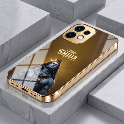 Oppo Reno 16 5G Lord Shiva Gold Electroplated Glass Phone Back Case