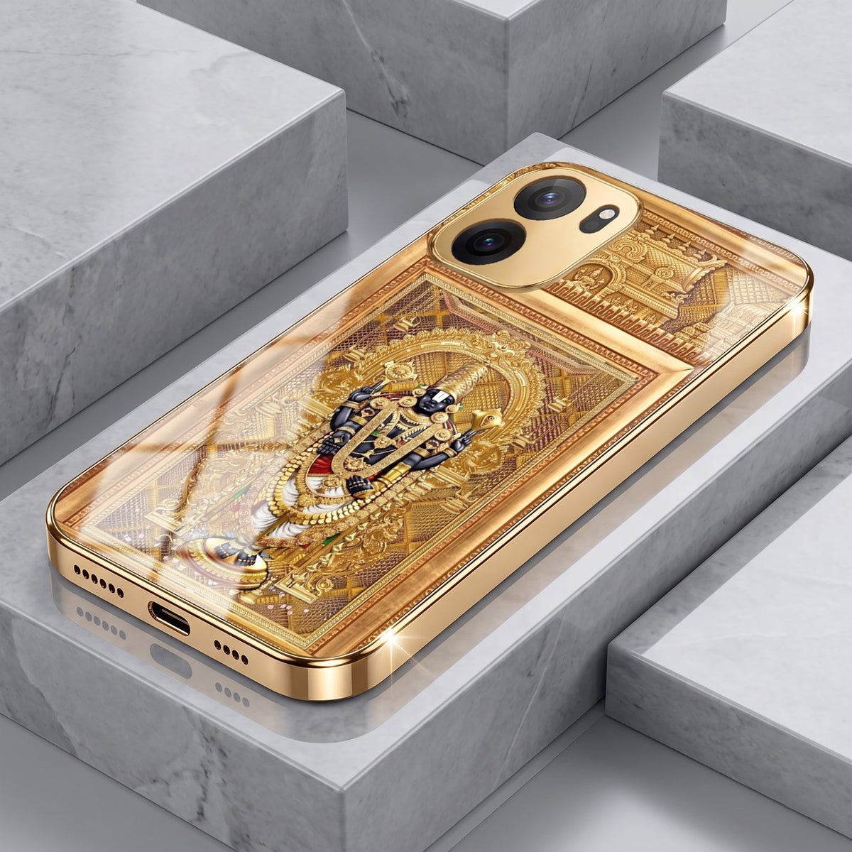 OnePlus Nord CE6 5G Premium Heritage Gold Electroplated Glass Phone Back Case