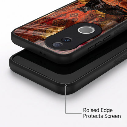 Vivo V50 5G Royal Black Panther Acrylic Glass Back Case