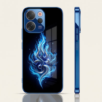 Vivo V70 5G Blue Flame OM Blue Electroplated Glass Phone Back Case