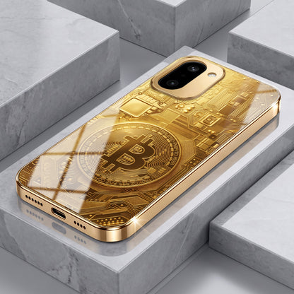OnePlus 15R 5G Bitcoin Gold Electroplated Glass Phone Back Case