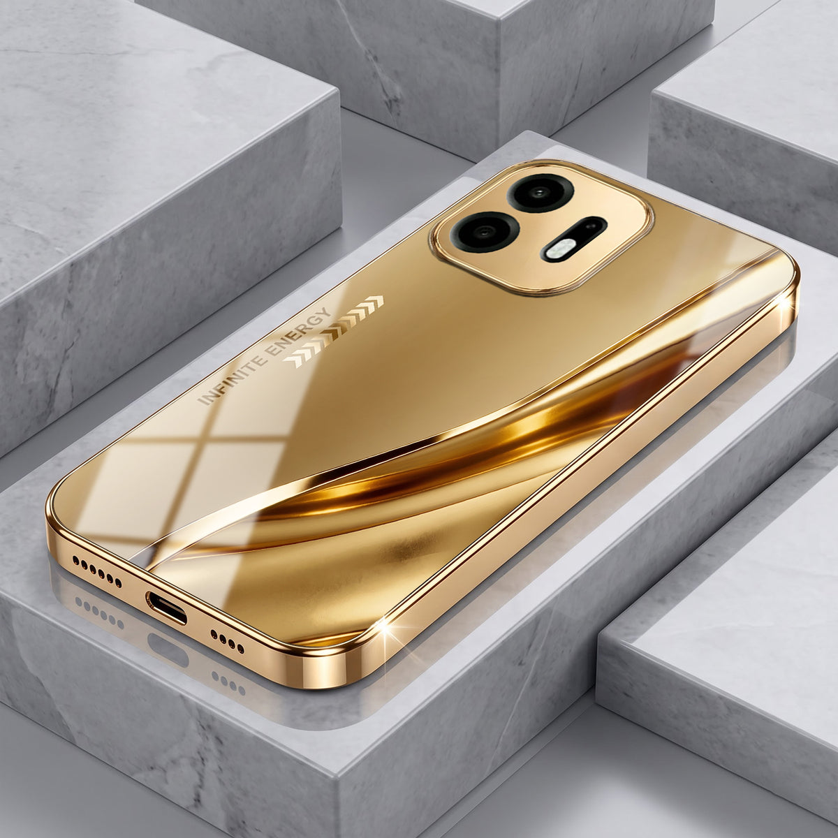 OnePlus N6 5G Luxury Infinity Energy Gold Electroplated Glass Phone Case