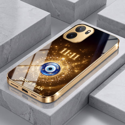 OnePlus Nord CE6 5G God’s Plan Evil Eye Gold Electroplated Glass Phone Back Case