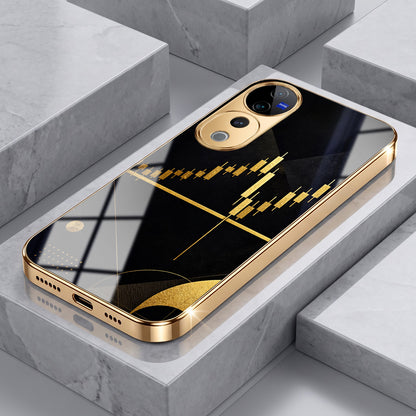 Vivo V40 Pro 5G Trading Candles Gold Electroplated Glass Phone Back Case