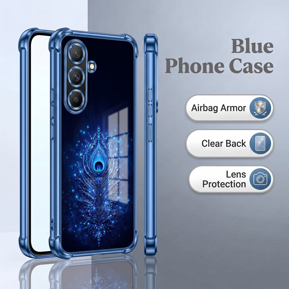 Samsung Galaxy A36 5G Premium Peacock Feather Airbags Printed Back Case