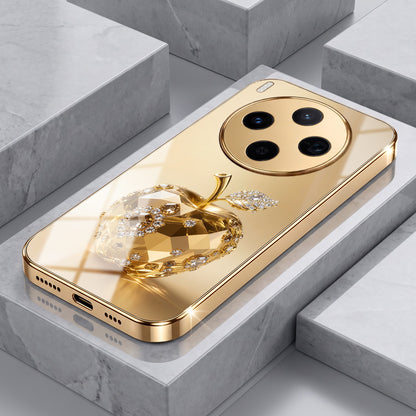 Vivo X300 5G Golden Apple Gold Electroplated Glass Phone Back Case
