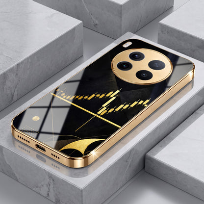 Vivo X300 Pro 5G Trading Candles Gold Electroplated Glass Phone Back Case