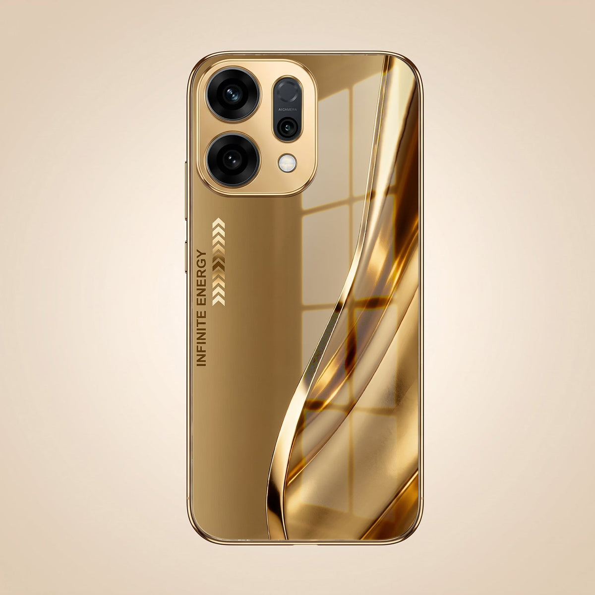 Oppo Reno 14 5G Luxury Infinity Energy Gold Electroplated Glass Phone Case