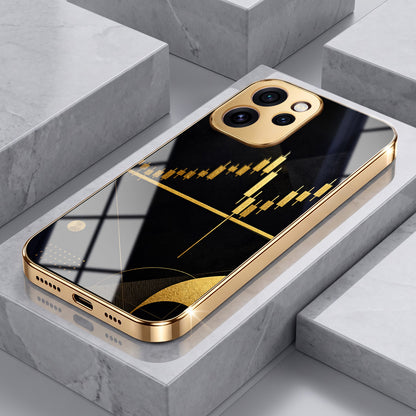 Oppo Reno 15 Pro Mini 5G Trading Candles Gold Electroplated Glass Phone Back Case