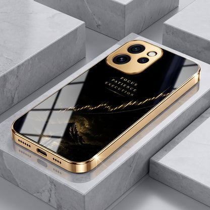 Oppo Reno 15 Pro Mini 5G Focus Gold Electroplated Glass Phone Back Case