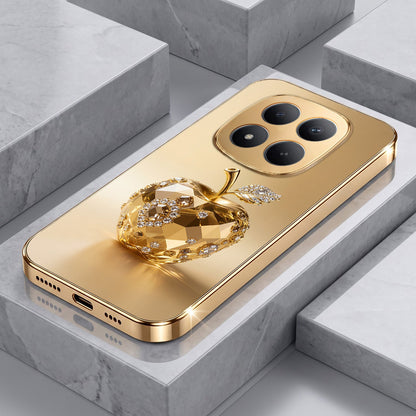Redmi Note 15 Pro+ 5G Golden Apple Gold Electroplated Glass Phone Back Case