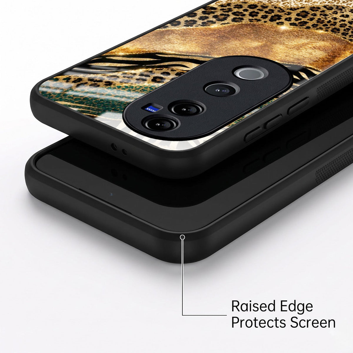 Vivo V40 Pro 5G Golden Leopard Acrylic Glass Back Case