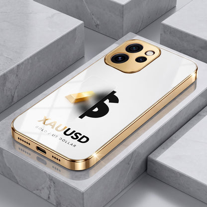Oppo Reno 15 Pro Mini 5G Luxury XAU/USD Gold Electroplated Glass Phone Back Case