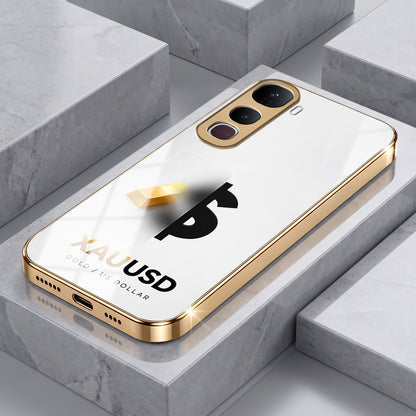 Vivo Y400 Pro 5G Luxury XAU/USD Gold Electroplated Glass Phone Back Case