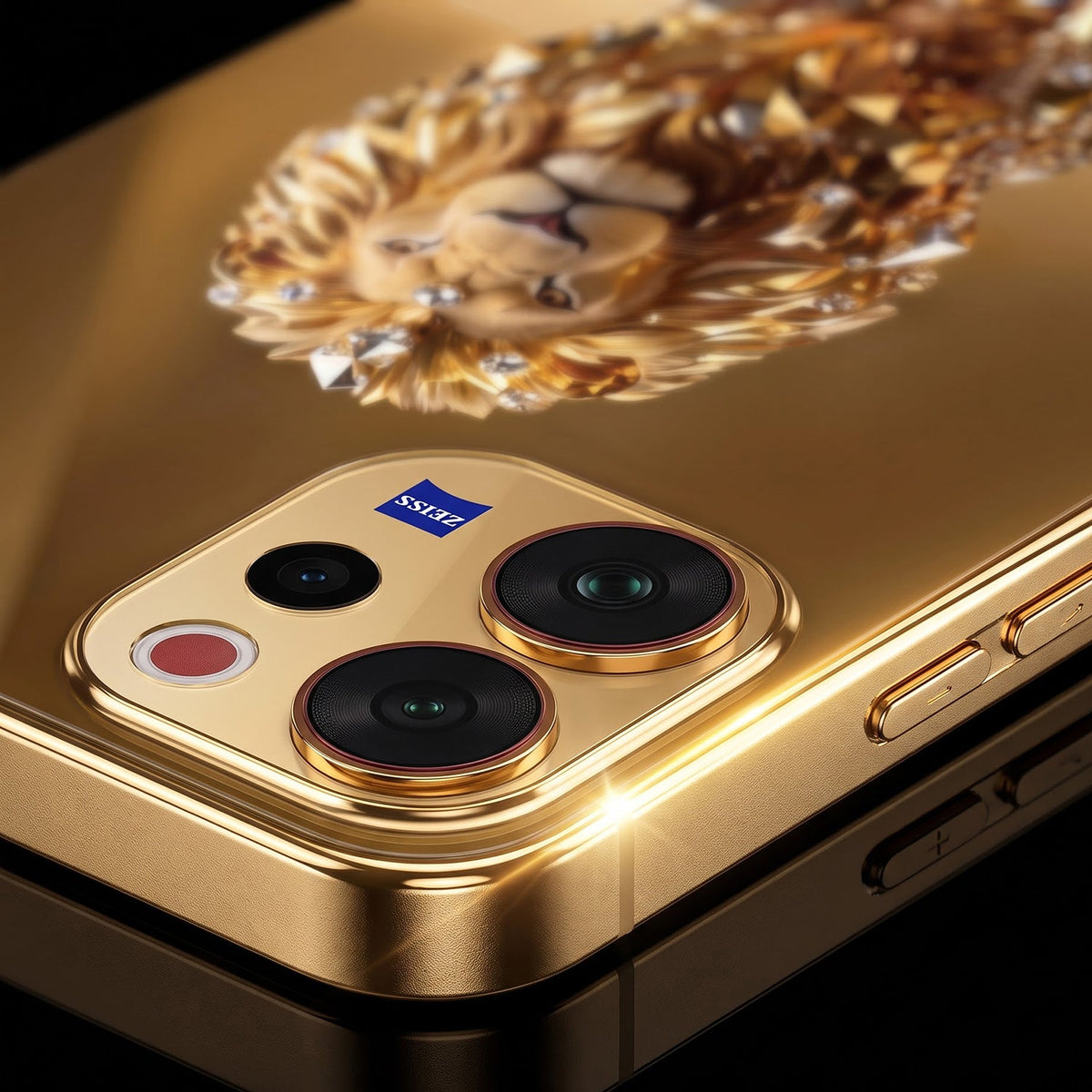 Vivo V70 5G Luxury Lion Gold Electroplated Glass Phone Back Case