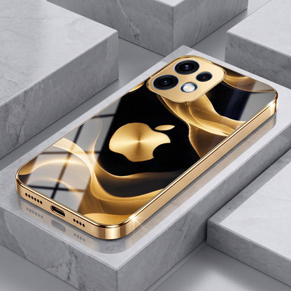 Oppo Reno 16 5G Luxury Wave Gold Electroplated Glass Phone Back Case