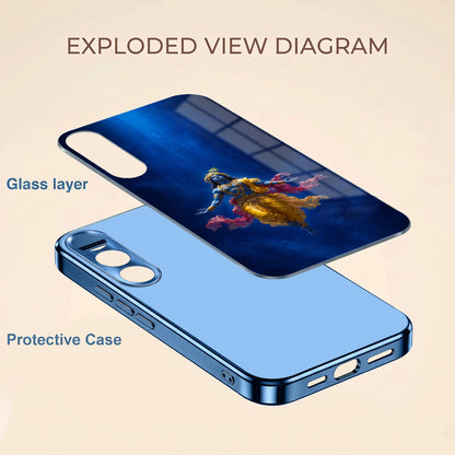 Vivo V70 FE 5G Lord Krishna Blue Electroplated Glass Phone Back Case