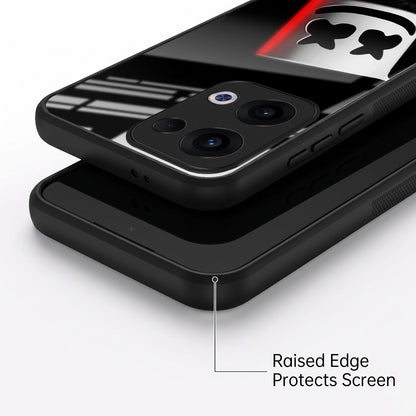 Oppo Reno 13 5G Premium Acrylic Shockproof Glass Back Case (Mask Dark)