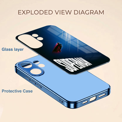 Vivo V60 5G Superman Blue Electroplated Glass Phone Back Case