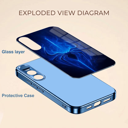Vivo V70 FE 5G Neon Spider Blue Electroplated Glass Phone Back Case