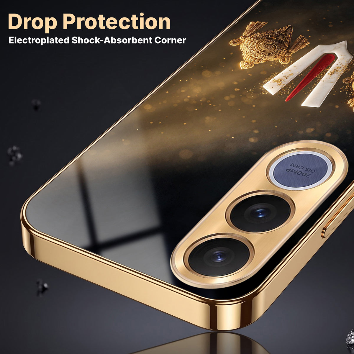 Vivo V70 Fe Royal Heritage Edition Gold Electroplated Glass Phone Back Case