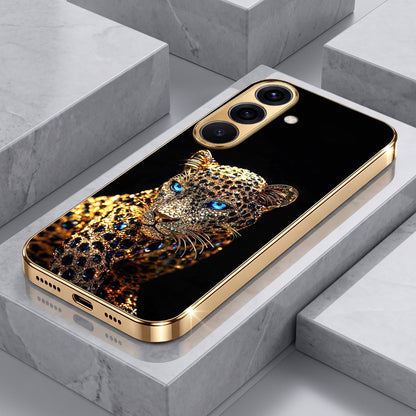 Samsung Galaxy A56 5G Panther Gold Electroplated Glass Phone Back Case