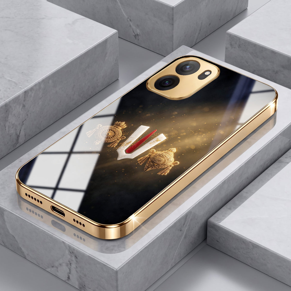 OnePlus Nord CE6 5G Royal Heritage Edition Gold Electroplated Glass Phone Back Case