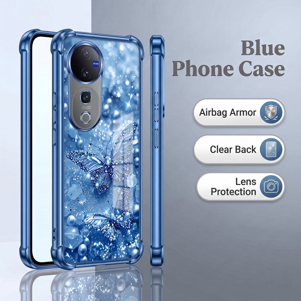 Vivo V40 Pro 5G Butterfly Airbags Printed Back Case