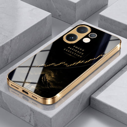 Vivo V60 5G Focus Gold Electroplated Glass Phone Back Case