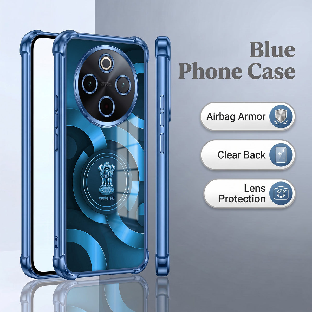 Vivo T4 5G Blue Emblem Airbags Printed Back Case