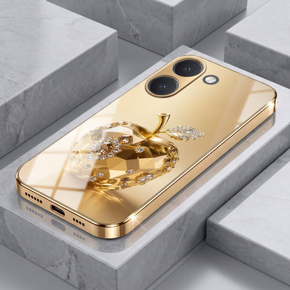 Poco X8 Pro 5G Golden Apple Gold Electroplated Glass Phone Back Case