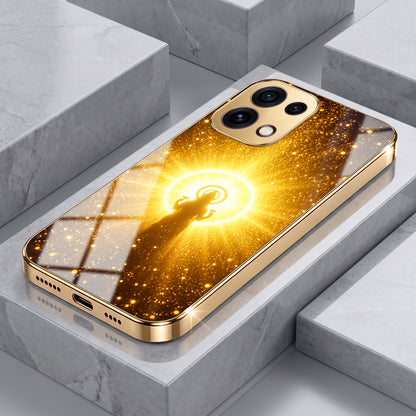 Oppo Reno 16C 5G Lakshmi Sacred Gold Electroplated Glass Phone Back Case
