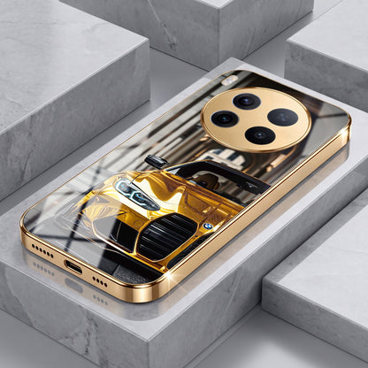 Vivo X300 Pro 5G Golden BMW Gold Electroplated Glass Phone Back Case