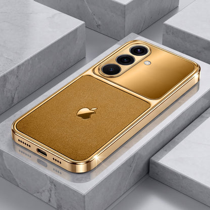 Samsung Galaxy A56 5G Royal Touch Apple Gold Electroplated Glass Phone Back Case