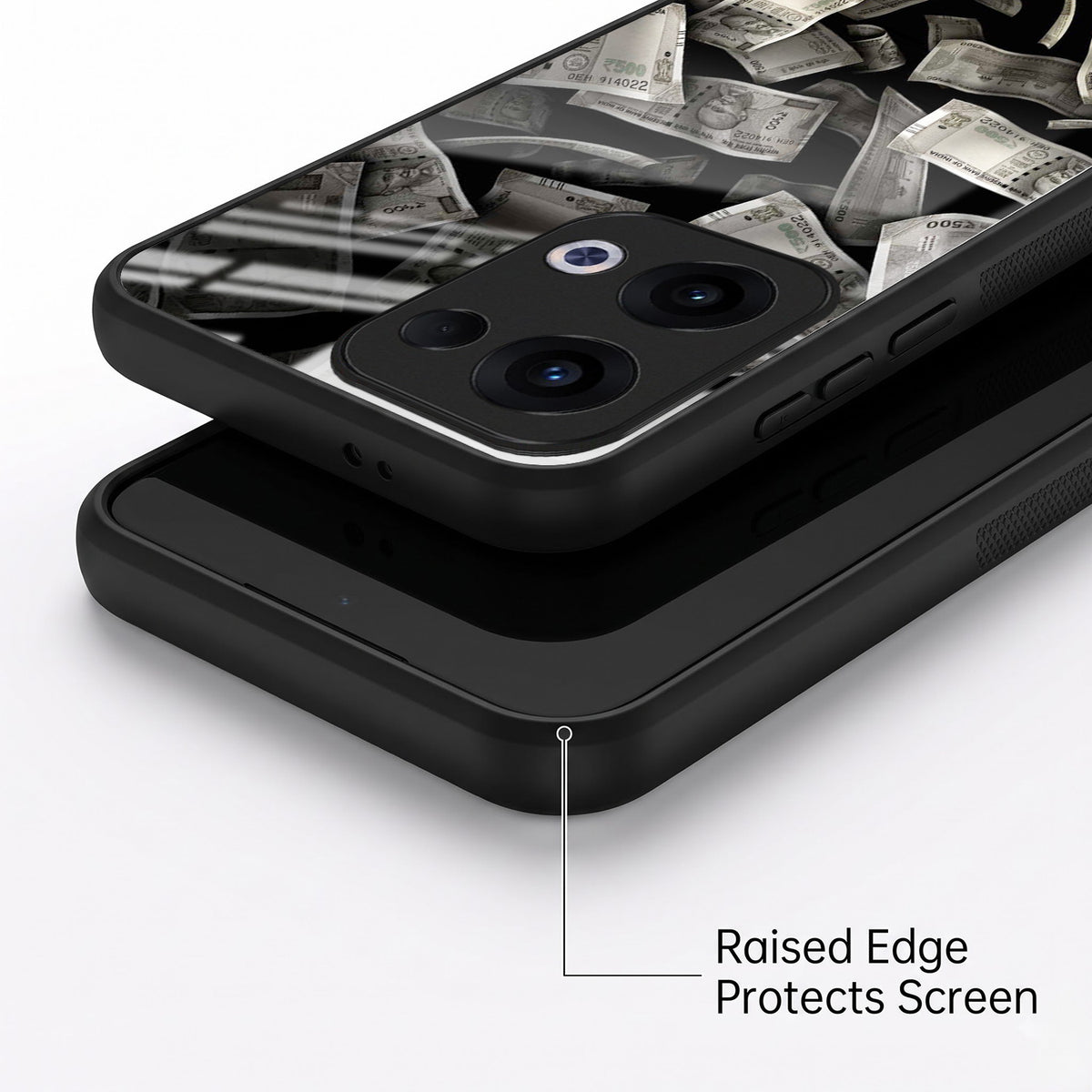 Oppo Reno 13 5G Premium Acrylic Shockproof Glass Back Case (Money Magnet)
