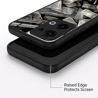 Oppo Reno 13 5G Premium Acrylic Shockproof Glass Back Case (Money Magnet)